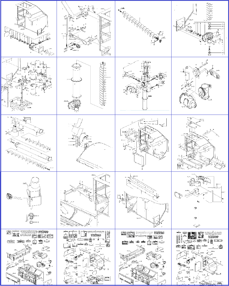 Bộ phận thùng chứa lúa, nhãn và phụ kiện